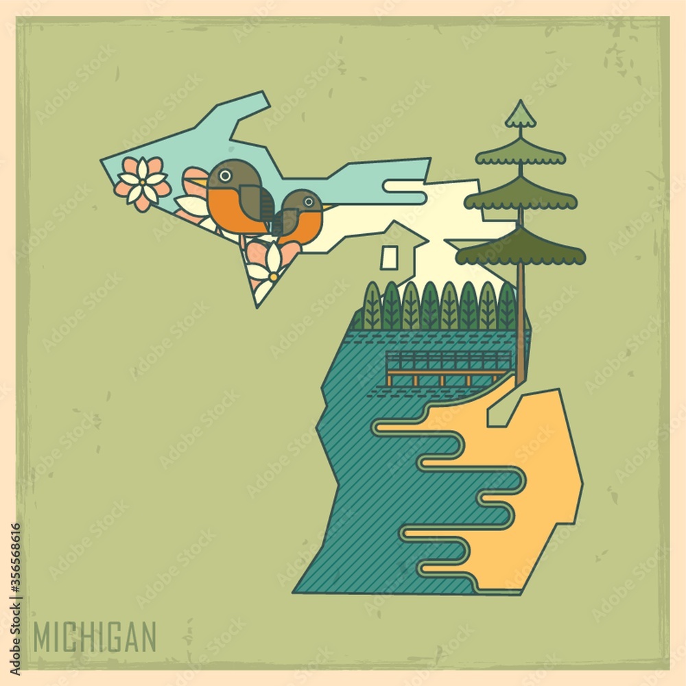 Fotografie michigan state map