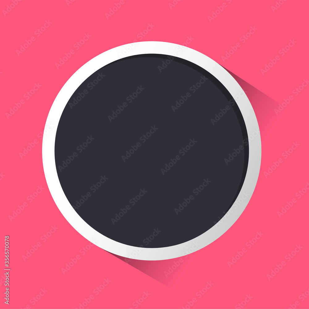 Round white frame with shadow and blank space Round white frame with shadow and blank space