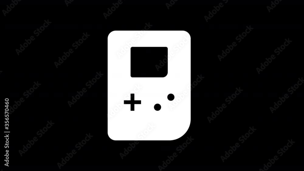 From the Glitch effect arises game console handheld symbol. Then the TV turns off. Alpha channel Premultiplied - Matted with color black From the Glitch effect arises game console handheld symbol. Then the TV turns off. Alpha channel Premultiplied - Matted with color black