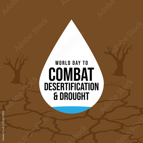 World Day to Combat Desertification and Drought banner with Desert texture background vector design.