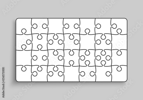 Vector background white piece puzzle frame jigsaw