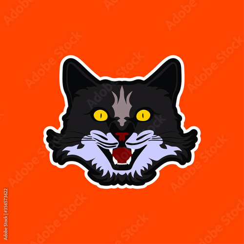 Cat head mascot logo template, vector illustration of a cat