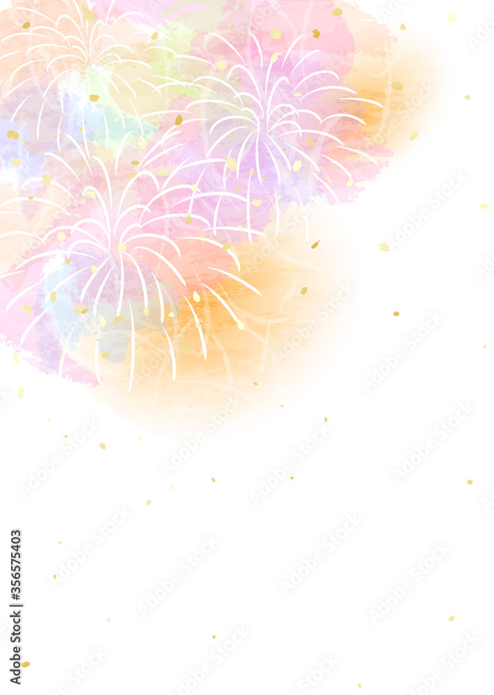 優しい色合いの花火 背景イラスト 優しい色合いの花火 背景イラスト