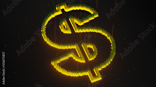 Dollar currency sign 3D ren...