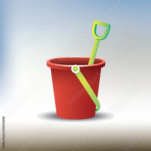 sand bucket with shovel
