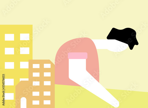 Person sitting hopeless In the city