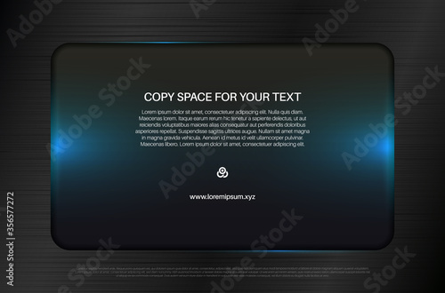 Shiny dark metal frame with place for your text