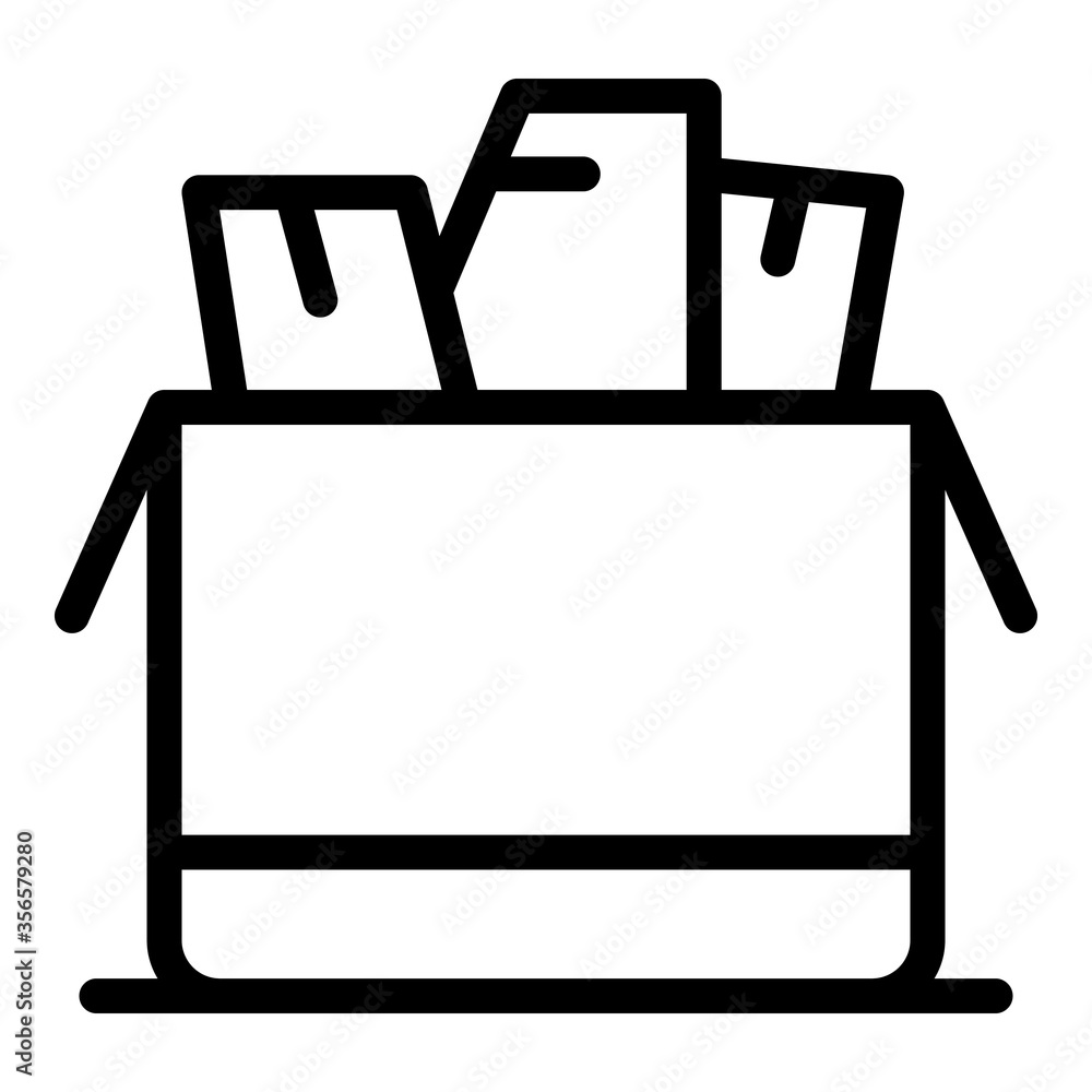 Shopping box icon. Outline shopping box vector icon for web design isolated on white background Shopping box icon. Outline shopping box vector icon for web design isolated on white background