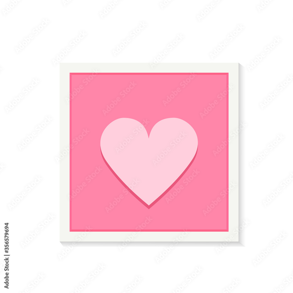 white frame with love icon