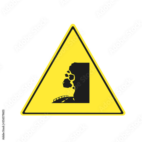 Road sign - beware landslide