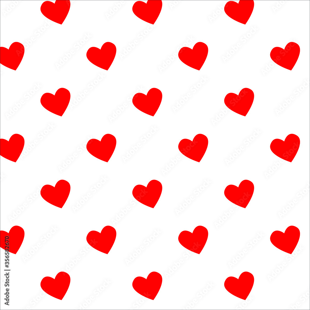 Simple hearts vector patterns. Valentines or thanksgiving day  concept. Graphic background design made of red heart with white background.