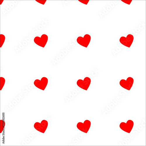 Simple hearts vector patterns. Valentines or thanksgiving day concept. Graphic background design made of red heart with white background.