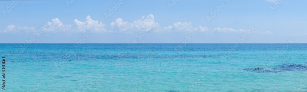 panorama blue sea and blue sky