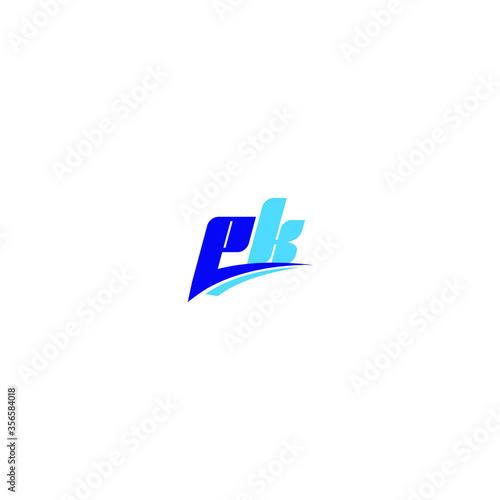 PK Modern and Stylish Sporty Logo Design Vector