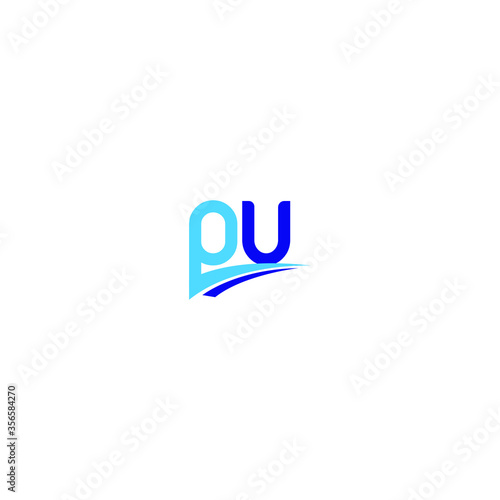 PU Modern cool Blue Logo and Icon Vector