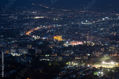 night view of the Chiang Mai city © waraphong