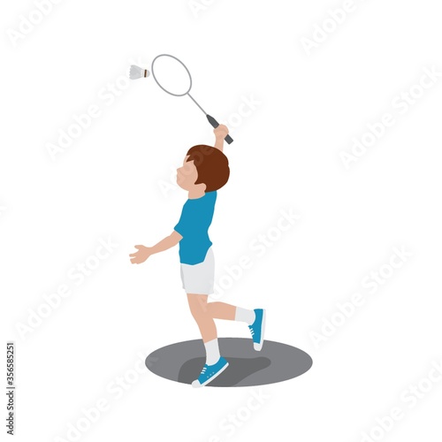 boy playing badminton
