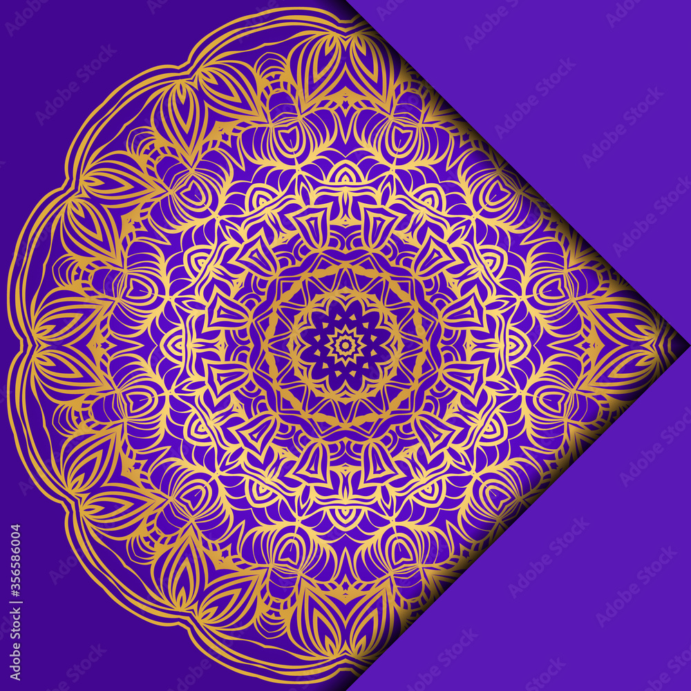 Card Template With Mandala Pattern. For Business Card, Meditation Class. Illustration. Vector