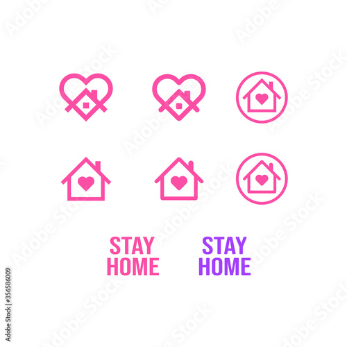 Stay home stay safe icon, illustration vector. Suitable for many purposes.