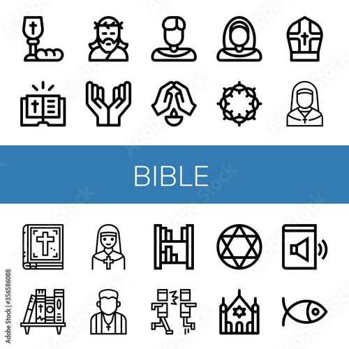 bible simple icons set