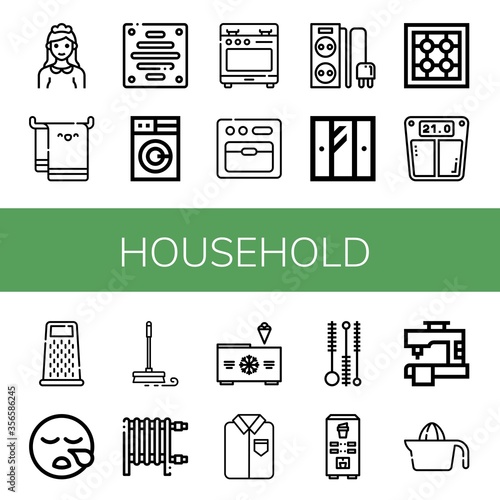 Set of household icons