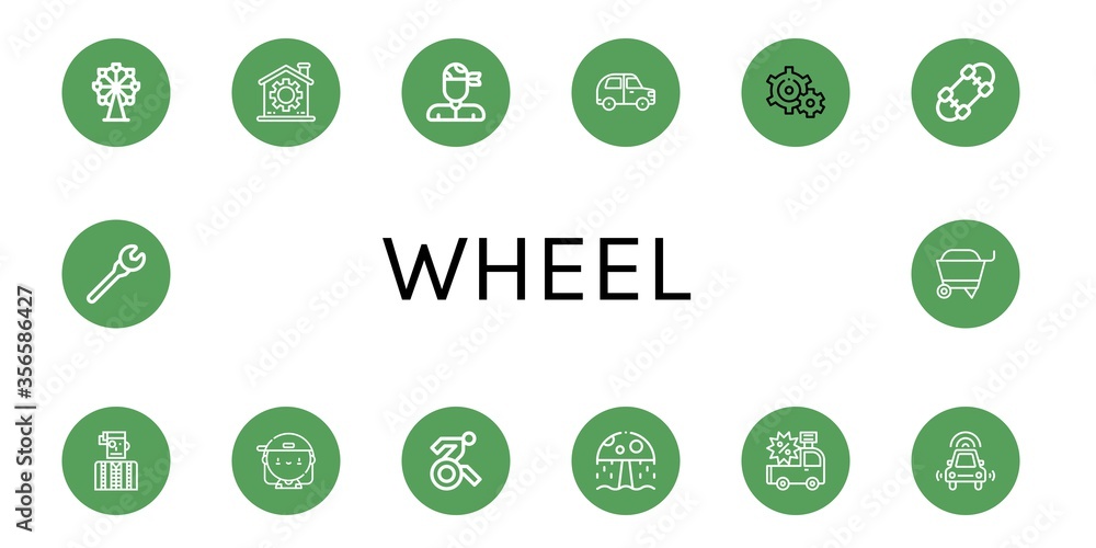 wheel icon set wheel icon set
