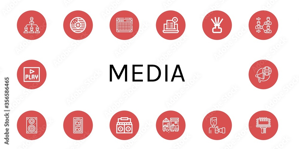 media simple icons set media simple icons set