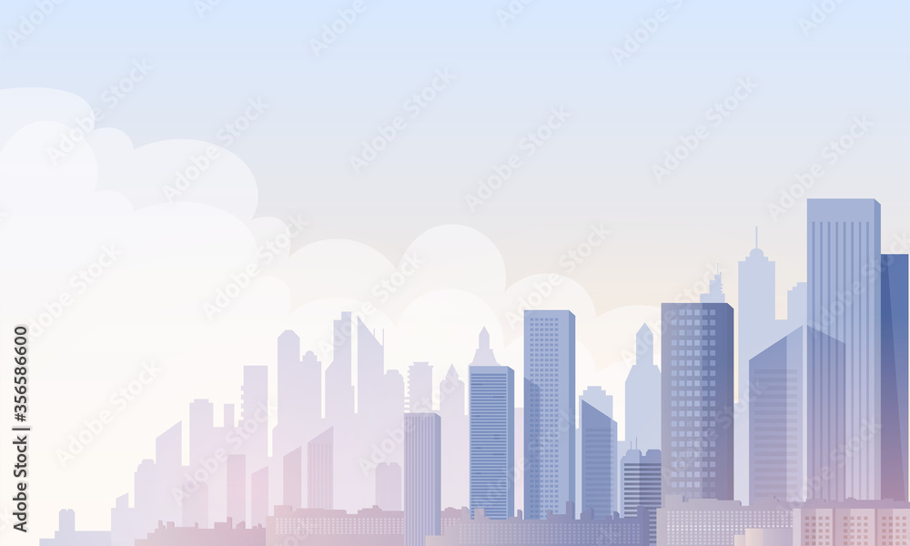 Fototapeta premium Vector illustration of modern city skyline.
