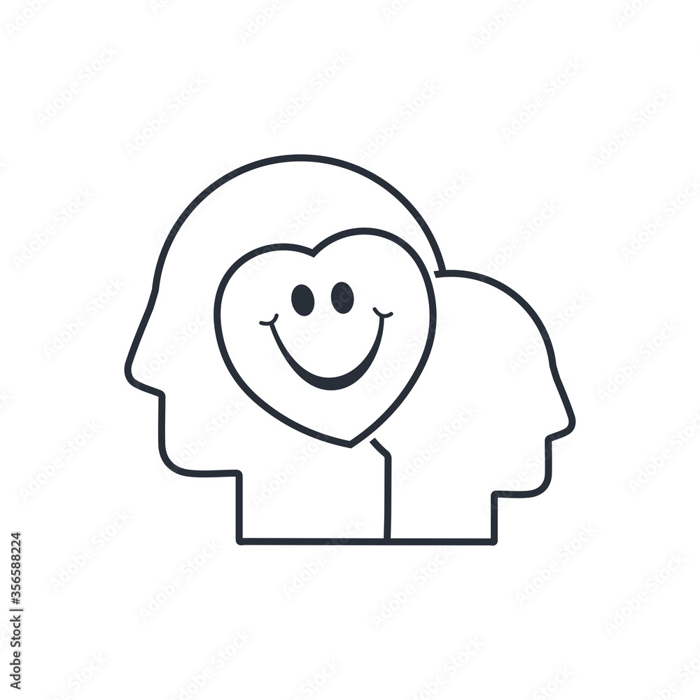 Baby and adult. Fun mood. Game, study.Vector linear icon isolated on white background. Baby and adult. Fun mood. Game, study.Vector linear icon isolated on white background.