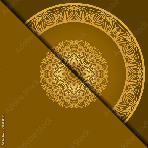 Vintage luxury decorative design of golden mandala. Vector illustration. Floral ornament