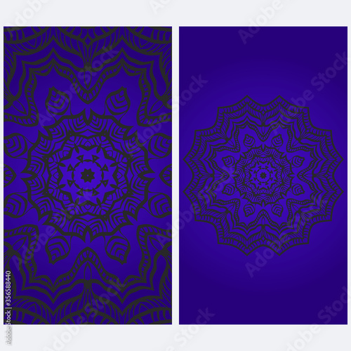 Templates card with mandala design. Vector illustration. For visit card, business, greeting card invitation