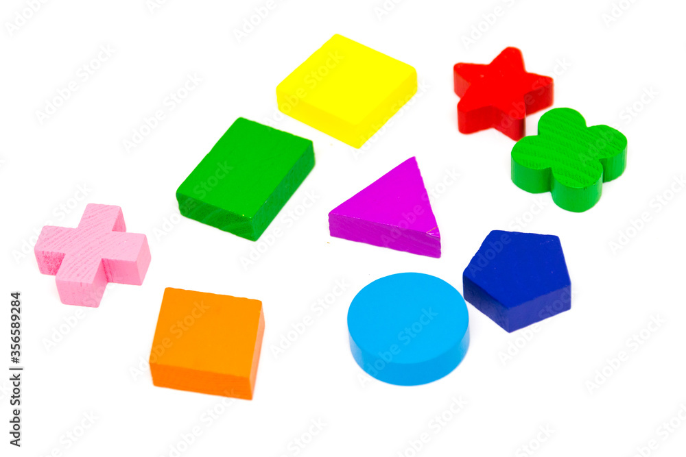 Shapes toy blocks isolated on white Shapes toy blocks isolated on white