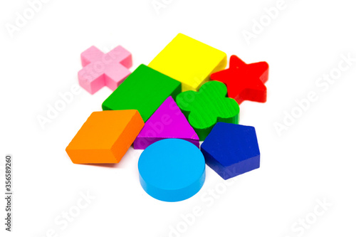 Shapes toy blocks isolated on white