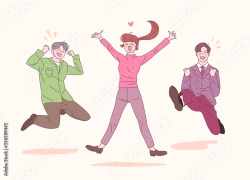 점프하는 사람들