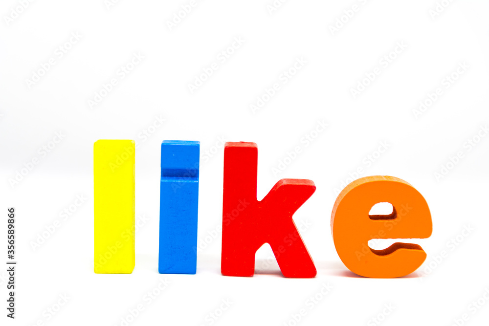 Children Alphabet wooden Blocks spelling the word like Children Alphabet wooden Blocks spelling the word like
