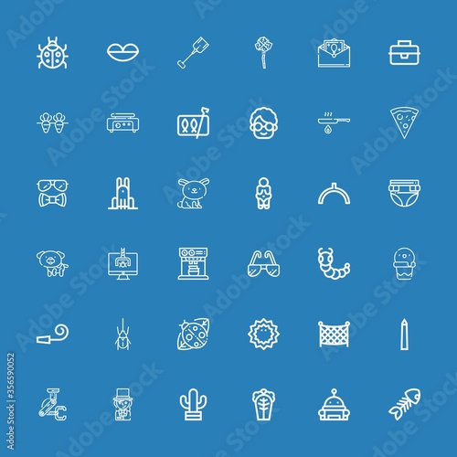 Editable 36 cartoon icons for web and mobile