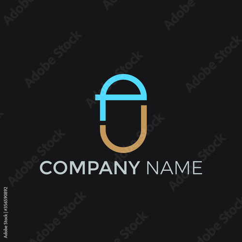 PU Letter Unique Logo and icon Design Vector