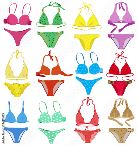 set of swimsuit (vector illustration)