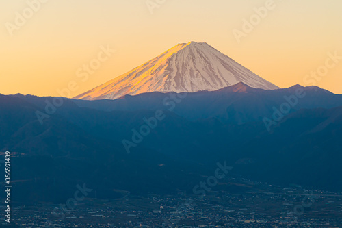 富士山と甲府盆地