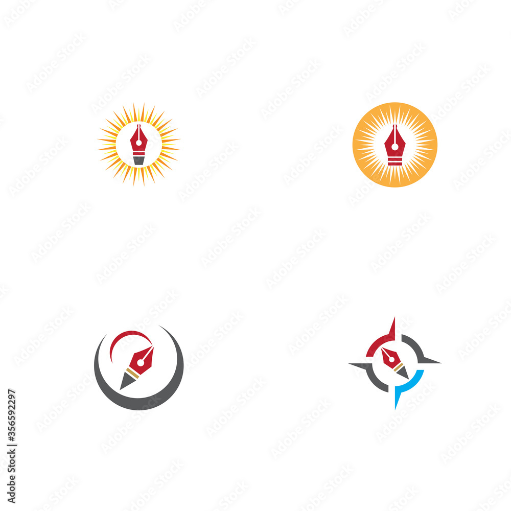 Set Nib Logo Template vector Set Nib Logo Template vector