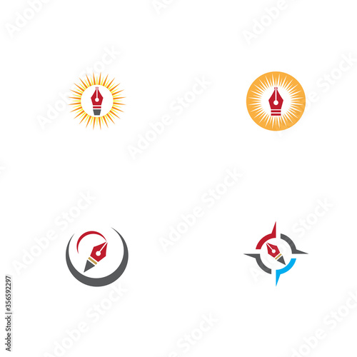 Set Nib Logo Template vector