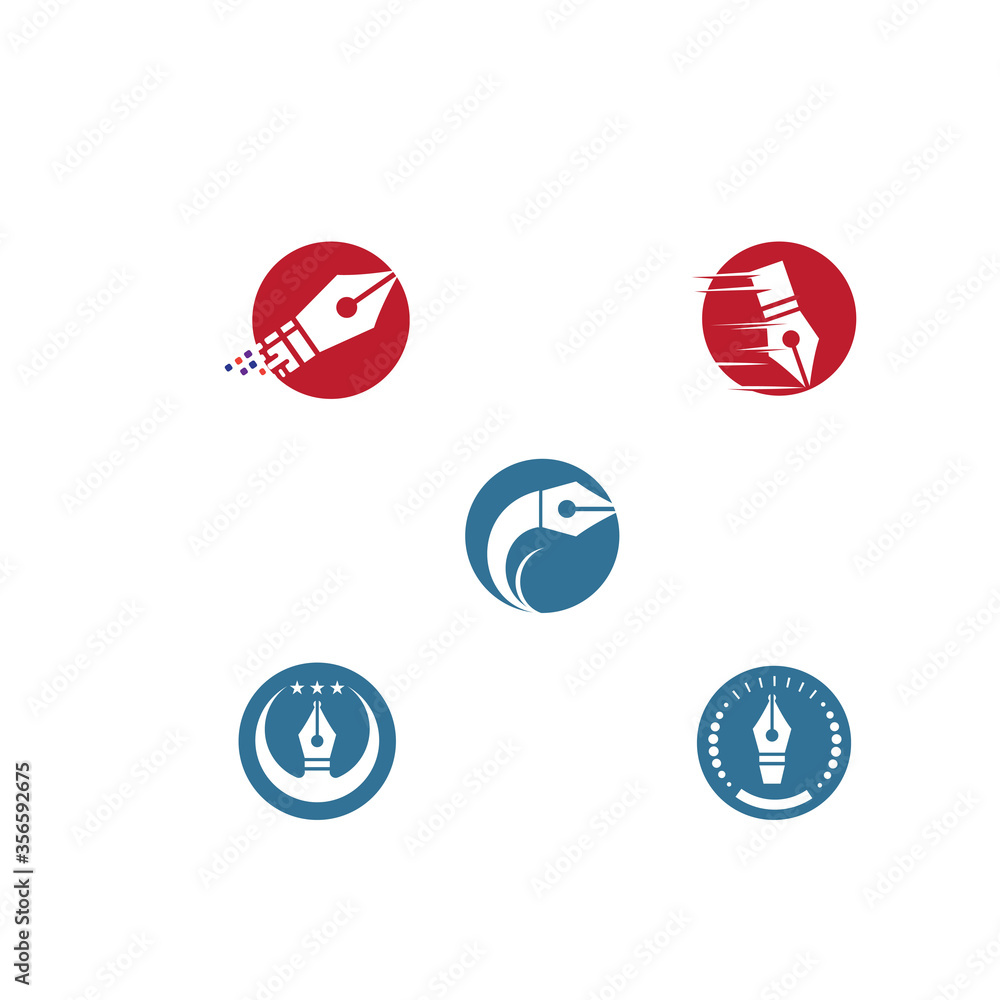 Set Nib Logo Template vector Set Nib Logo Template vector