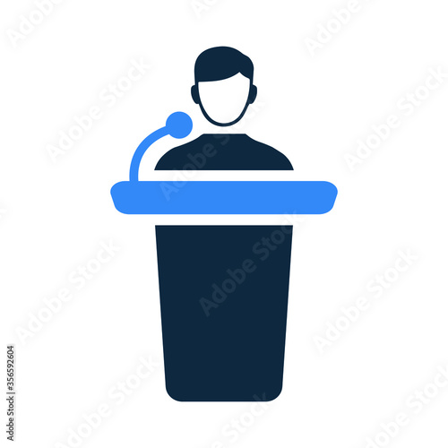 Conference presentation icon, presenter, speaker