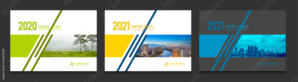 © Strawberry Blossom - Cover design for annual report business catalog company profile brochure magazine flyer booklet poster banner. A4 landscape template design element cover vector.