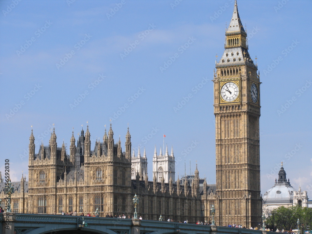 Fototapeta premium Londyn, Wielka Brytania, pałac Westminster i Big Ben, wieża zegarowa