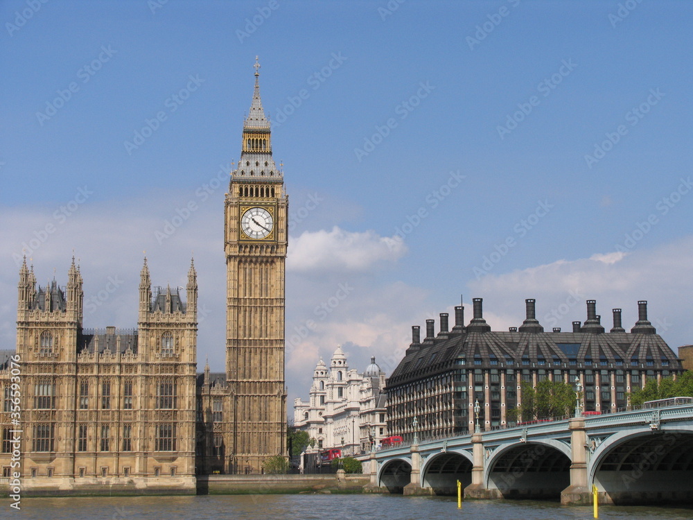 Obraz premium Londyn, Wielka Brytania, pałac Westminster i Big Ben, wieża zegarowa