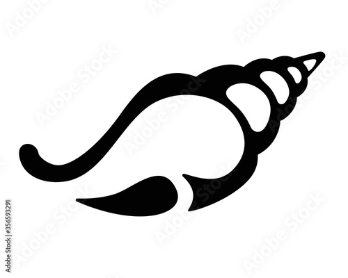 Seashell stylized vector sign for logo or pictogram. Shell - a swirling cone - an elegant, stylish icon.