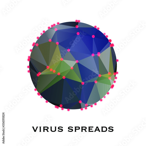 Coronavirus 2020 over the Earth with white background. Concept of cure search and spreading disease. Concept of Corona virus cases spreading.