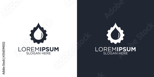 Oil mining logo design template