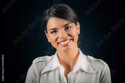 Beautiful Young Happy Woman Smiling, Expressing Positive Emotions